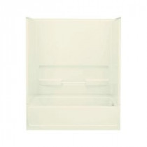 Advantage 31.25 in. x 60 in. x 73.25 in. Bath and Shower Kit with Right-Hand Drain in Biscuit