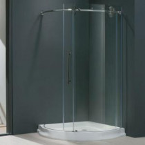 Sanibel 43.625 in. x 79.5 in. Frameless Bypass Shower Enclosure in Chrome and Left Base