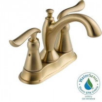 Linden 4 in. Centerset 2-Handle High-Arc Bathroom Faucet in Champagne Bronze with Metal Pop-Up