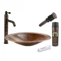 All-in-One Oval Hand Forged Old World Copper Vessel Sink in Oil Rubbed Bronze