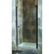 Cove 22.5 in. to 24.5 in. x 72 in. H. Semi-Framed Pivot Shower Door in Oil Rubbed Bronze with 1/4 in. Clear Glass