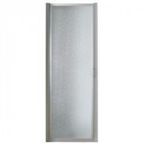 34 in. x 63-1/2 in. Framed Pivot Shower Door in Chrome with Rain Glass
