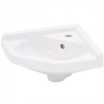 English Turn Wall-Hung Corner Bathroom Sink in White