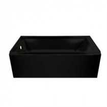 Linear 5 ft. Left Drain Soaking Tub in Black