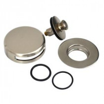 QuickTrim Lift and Turn Bathtub Stopper with Innovator Overflow and 2 O-Rings Trim Kit, Brushed Nickel