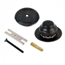Universal NuFit Foot Actuated Bathtub Stopper with Grid Strainer, 1-Hole Overflow and Combo Pin Kit, Oil-Rubbed Bronze