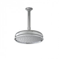 1-Spray 8 in. Traditional Round Rain Showerhead in Brushed Nickel