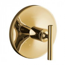 Purist 1-Handle Thermostatic Valve Trim Kit with Lever Handle in Vibrant Modern Polished Gold (Valve Not Included)