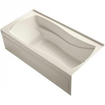 Mariposa 6 ft. Right Drain Soaking Tub in Almond with Bask Heated Surface