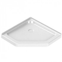 42 in. x 42 in. Single Threshold Neo-Angle Shower Base in White