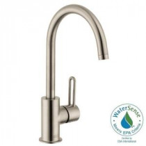 Uno Single Hole 1-Handle High-Arc Bathroom Faucet in Brushed Nickel