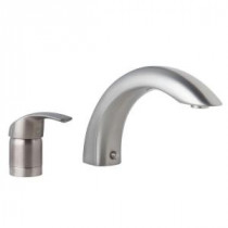 Euro Smart 2-Hole Single Handle Deck-Mount Roman Tub Faucet in Brushed Nickel