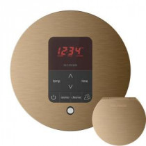 iTempo Plus Control with AromaSteam Steam Head Round for Steam Bath Generator in Brushed Bronze