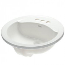 Cadet Round Self-Rimming Drop-in Bathroom Sink in White