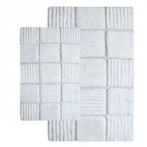21 in. x 34 in. and 24 in. x 40 in. 2-Piece Checkerboard Bath Rug Set in Ivory