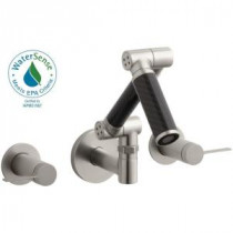 Karbon Wall-Mount 2-Handle Mid-Arc Bathroom Faucet Trim Only in Vibrant Brushed Nickel