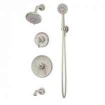 Ballina 2-Handle 3-Spray Tub and Shower Faucet with Hand Shower in Satin Nickel