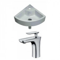 Unique Vessel Sink Set in White with Single Hole cUPC Faucet