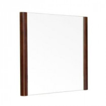 Ashworth 26 in. L x 26 in. W Solid Wood Frame Wall Mirror in Walnut