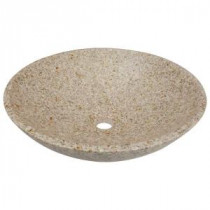 Stone Vessel Sink in Honed Basalt Tan Granite