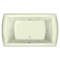 Riviera Motif 6 ft. Center Drain Acrylic Whirlpool Bath Tub with Heater in Biscuit