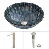 Glass Vessel Sink in Rio and Duris Faucet Set in Brushed Nickel