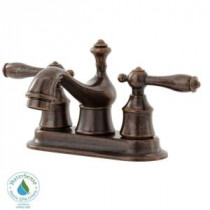 Estates 4 in. Centerset 2-Handle Low-Arc Bathroom Faucet in Heritage Bronze