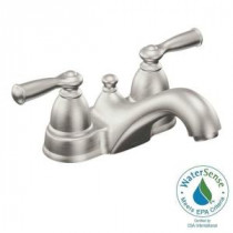 Banbury 4 in. Centerset 2-Handle Low-Arc Bathroom Faucet in Spot Resist Brushed Nickel