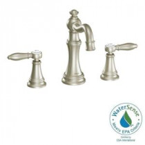 Weymouth 8 in. Widespread 2-Handle High-Arc Bathroom Faucet Trim Kit in Brushed Nickel (Valve Sold Separately)