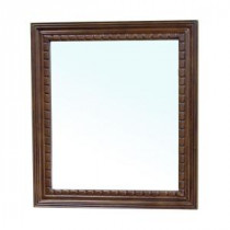 Dalton 32 in. L x 36 in. W Solid Wood Frame Wall Mirror in Medium Walnut