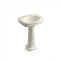 Bancroft Pedestal Sink Combo with 4 in. Centers in Biscuit