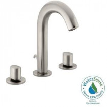 Oblo 8 in. Widespread 2-Handle Low-Arc Bathroom Faucet in Vibrant Brushed Nickel