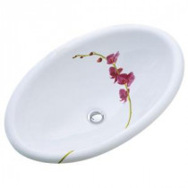 Vintage Self-Rimming Bathroom Sink with Soliloquy Design in White