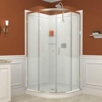 Prime 31-3/8 in. x 31-3/8 in. x 72 in. Framed Sliding Shower Enclosure in Chrome with Shower Base and Back Walls