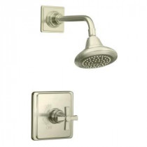 Pinstripe Rite-Temp Pressure-Balancing Shower Faucet Trim in Vibrant Brushed Nickel (Valve Not Included)