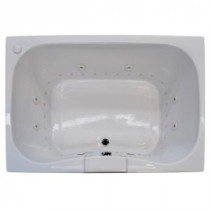 Rhode Diamond Series 5 ft. Left Pump Whirlpool and Air Bath Tub in White