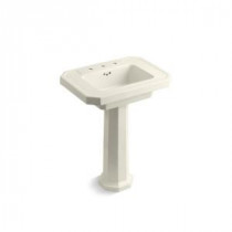 Kathryn Pedestal Bathroom Sink Combo with 8 in. Centers in Biscuit