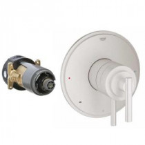Timeless Single Handle GrohFlex Universal Rough-In Box Dual Function Pressure Balance Valve in Brushed Nickel
