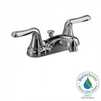 Colony Soft 4 in. Centerset 2-Handle Low-Arc Bathroom Faucet in Polished Chrome with Pop-Up Drain