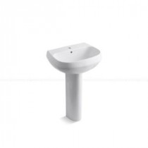Wellworth Single-Hole Pedestal Sink Combo in White