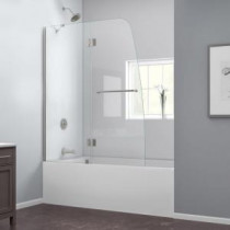 Aqua 48 in. x 58 in. Semi-Framed Pivot Tub/Shower Door in Brushed Nickel