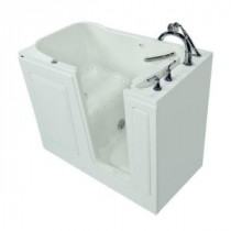 Gelcoat 4 ft. Walk-In Air Bath Tub with Right-Hand Quick Drain and Cadet Right-Height Toilet in White