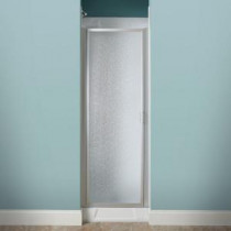 24 in. x 64 in. Framed Pivot Shower Door Kit in Silver