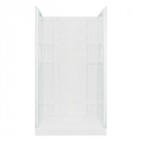 Ensemble 35-1/4 in. x 72-1/2 in. 2-piece Direct-to-Stud Shower End Wall Set in White