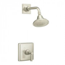 Pinstripe Pure Shower Faucet Trim with Lever Handle in Vibrant Brushed Nickel (Valve Not Included)
