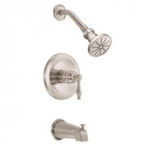 Sheridan 1-Handle Pressure Balance Tub and Shower Faucet Trim Kit in Brushed Nickel (Valve Not Included)