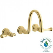 Revival Wall-Mount Bathroom Faucet Trim Kit in Vibrant Polished Brass (Valve Not Included)