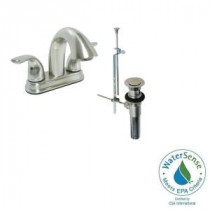 Dominion 4 in. Centerset 2-Handle Bathroom Faucet in Brushed Nickel with Pop-Up