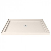 SlimLine 32 in. x 48 in. Single Threshold Shower Base in Biscuit with Center Drain Base