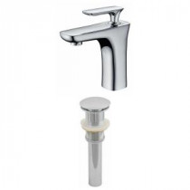 Single Hole 1-Handle Bathroom Faucet in Chrome with Drain